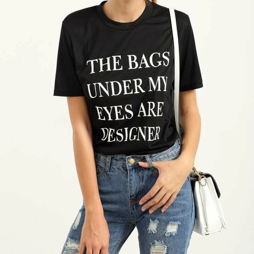 SHEIN BLACK GRAPHIC TEE The Bags Under My Eyes